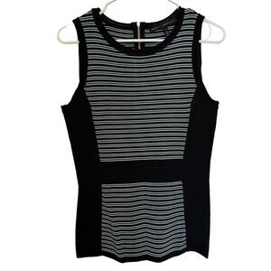 NWT WHITE HOUSE BLACK MARKET Sleeveless Striped Knit Casual Shirt, Size S